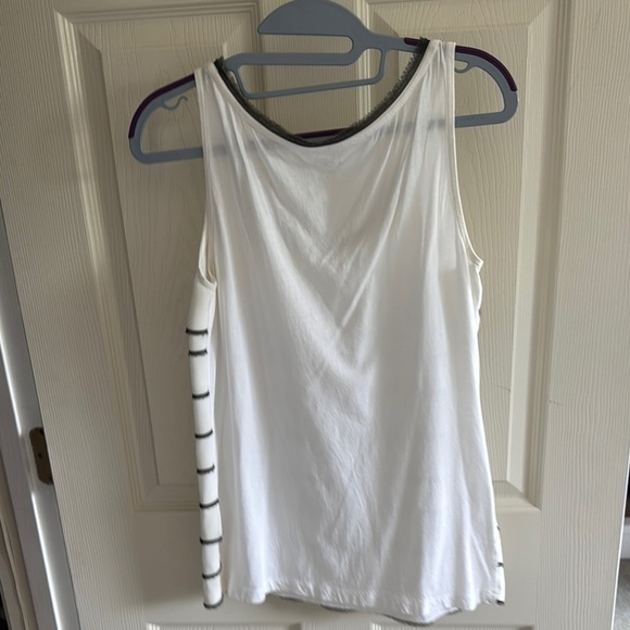LOFT Black and White Striped Tank Top - Picture 3 of 3